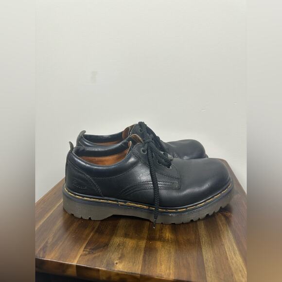 Vintage 90s DR MARTENS Men's Size 9 England Black Nappa Oxford Shoes Doc Y2k EUC - Picture 1 of 11